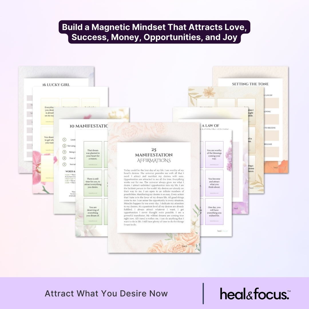 Manifestation Workbook Bundle – Turn Vision Into Reality With 6+ tools for Daily Mindset & Energy Practices