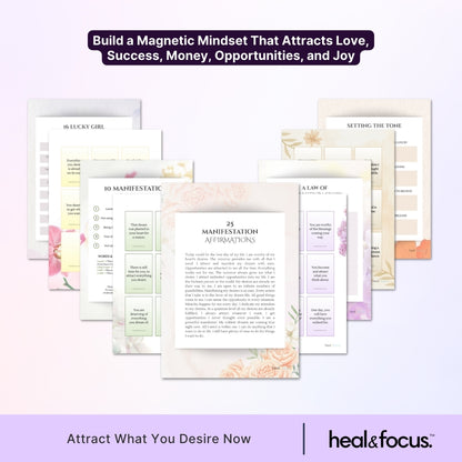 Manifestation Workbook Bundle – Turn Vision Into Reality With 6+ tools for Daily Mindset & Energy Practices
