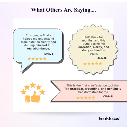 Manifestation Workbook Bundle – Turn Vision Into Reality With 6+ tools for Daily Mindset & Energy Practices