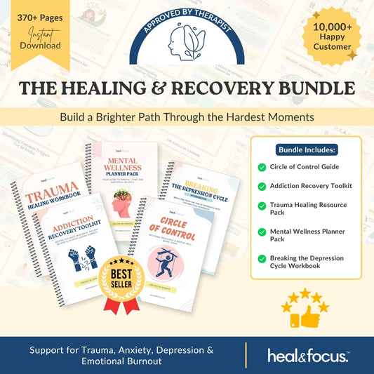 All 5 Therapist-Approved Workbooks for Lasting Emotional Relief, Resilience, Heal, Rebuild & Thrive | The Healing & Recovery Bundle