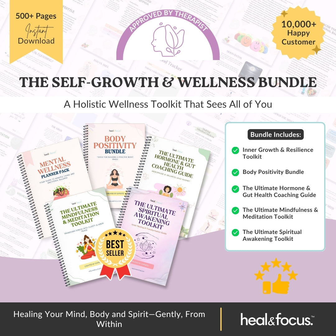 The Self-Growth & Wellness Bundle | 5 Holistic Workbooks for Mind-Body-Spirit Healing & Lasting Self-Compassion