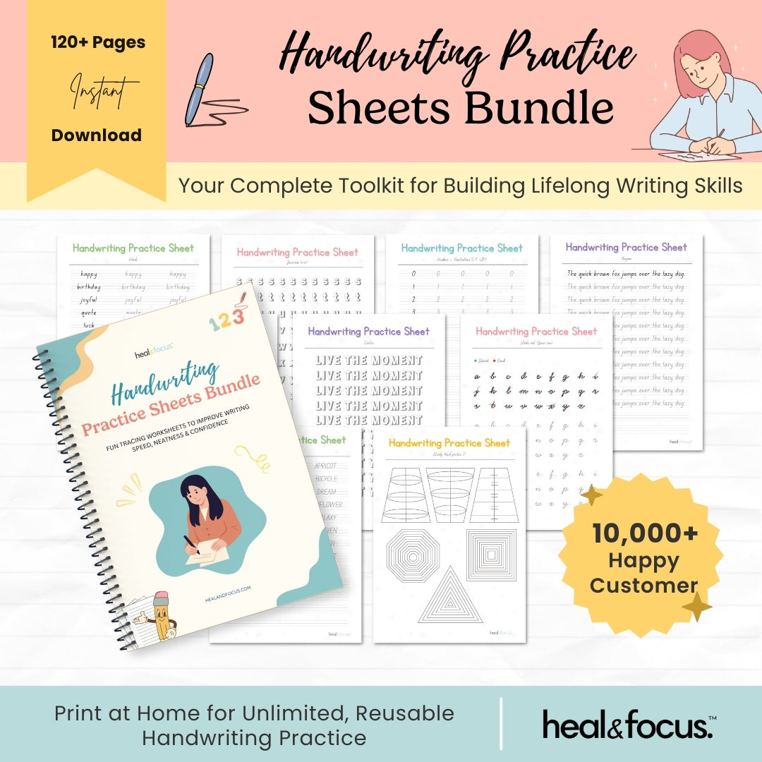 Handwriting Practice Sheets Bundle – Perfect Every Letter with Confidence