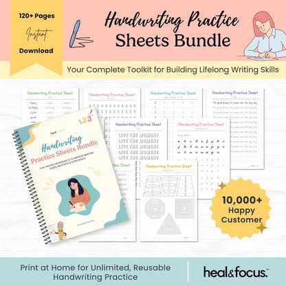 Handwriting Practice Sheets Bundle – Perfect Every Letter with Confidence