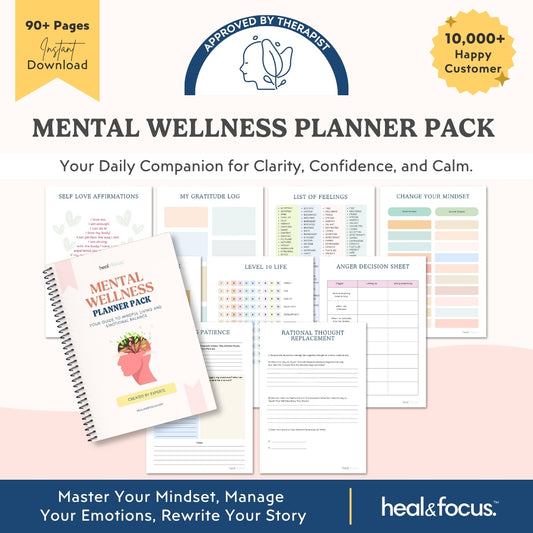 Mental Wellness Planner Pack | Prioritize Self-Care & Peace