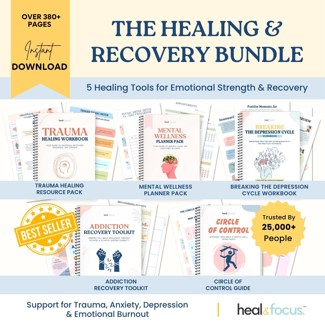 All 5 Therapist-Approved Workbooks for Lasting Emotional Relief, Resilience, Heal, Rebuild & Thrive | The Healing & Recovery Bundle