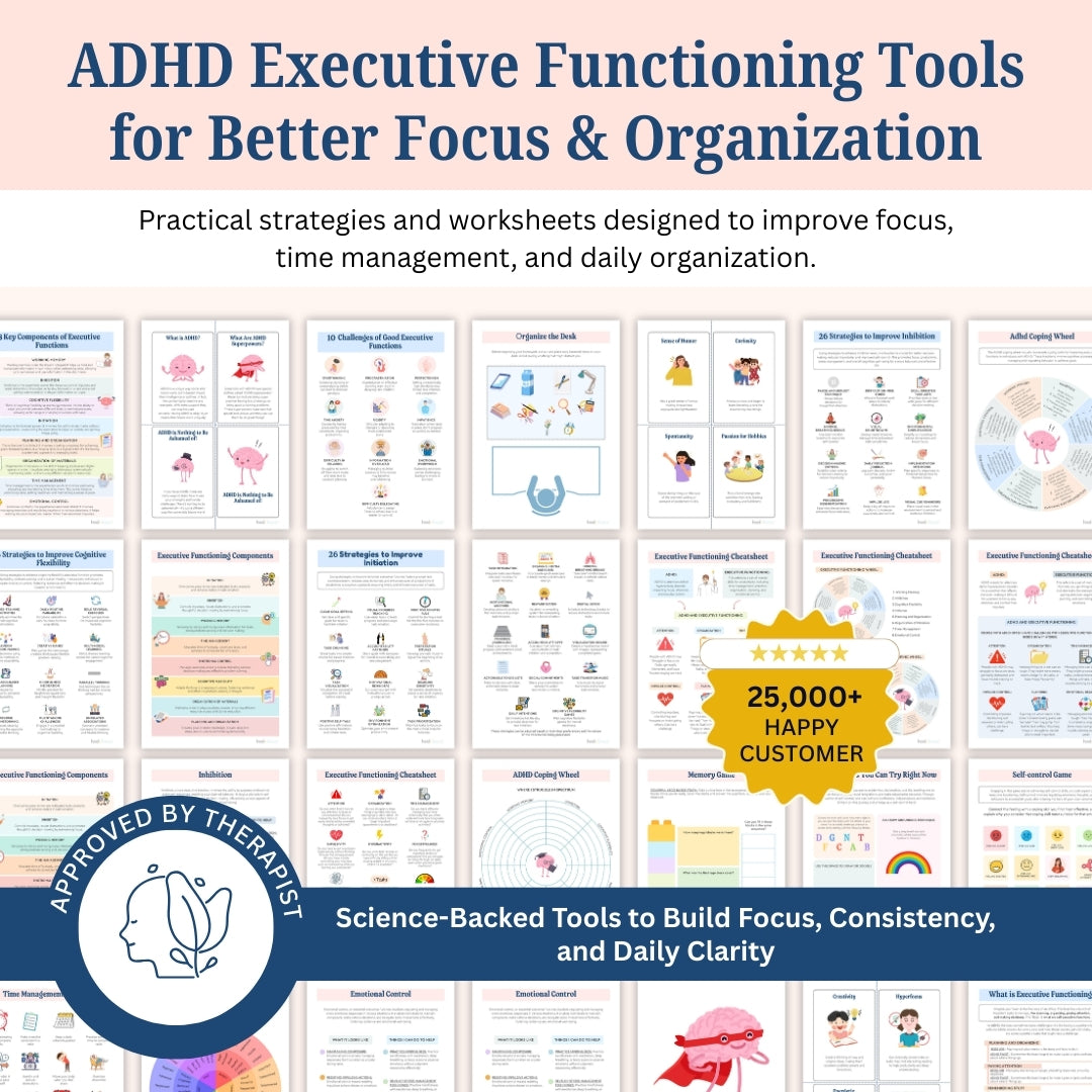 The Ultimate ADHD Executive Functioning Toolkit – Therapist-Designed Tools to Master Your Focus, Emotions & Daily Life