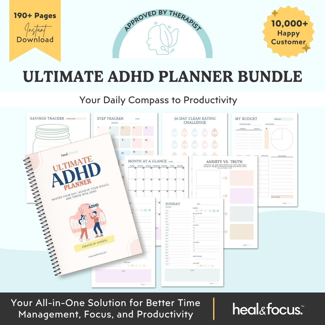 Ultimate ADHD Planner Bundle for Focus & Flow