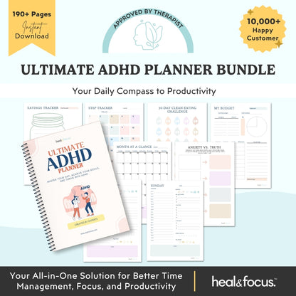 Ultimate ADHD Planner Bundle for Focus & Flow