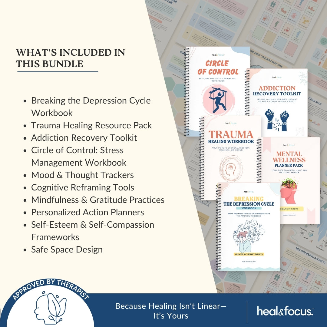 All 5 Therapist-Approved Workbooks for Lasting Emotional Relief, Resilience, Heal, Rebuild & Thrive | The Healing & Recovery Bundle