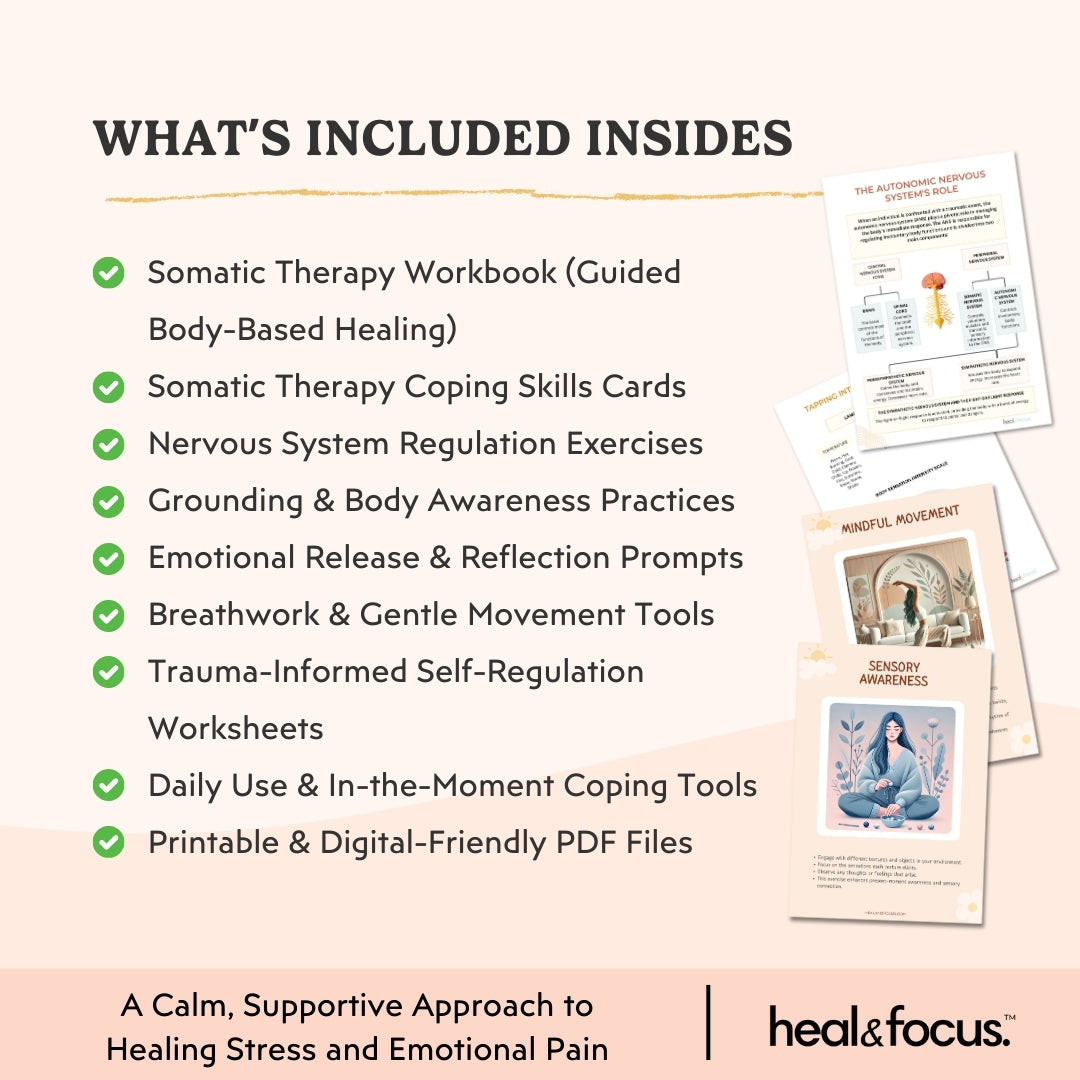 The Ultimate Somatic Therapy Workbook — Reset Anxiety, Heal Body & Mind with 7+ Grounding Tools