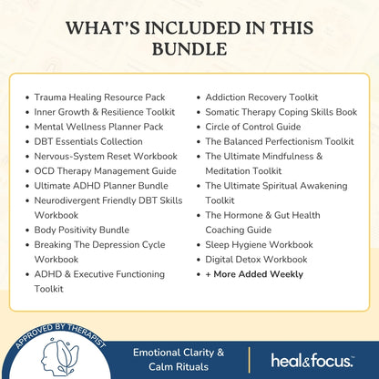 The Heal & Focus Whole Shop Bundle ✨| All-Access Website Bundle | Your One-Stop Shop for Self-Improvement and Healing!