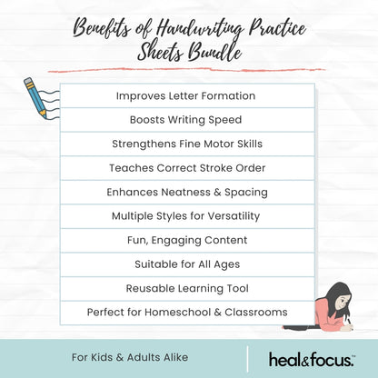 Handwriting Practice Sheets Bundle – Perfect Every Letter with Confidence