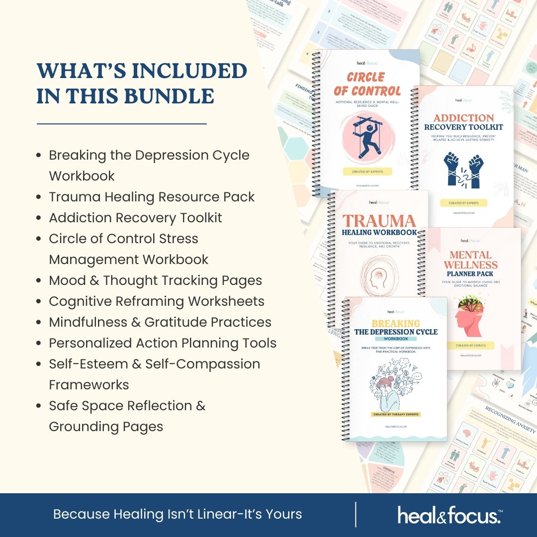 All 5 Therapist-Approved Workbooks for Lasting Emotional Relief, Resilience, Heal, Rebuild & Thrive | The Healing & Recovery Bundle