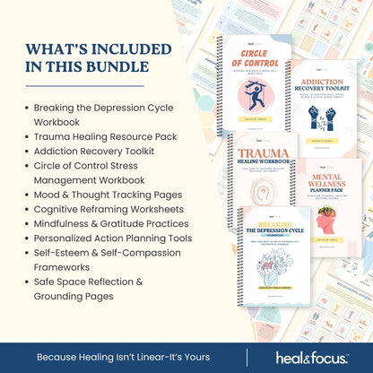 All 5 Therapist-Approved Workbooks for Lasting Emotional Relief, Resilience, Heal, Rebuild & Thrive | The Healing & Recovery Bundle