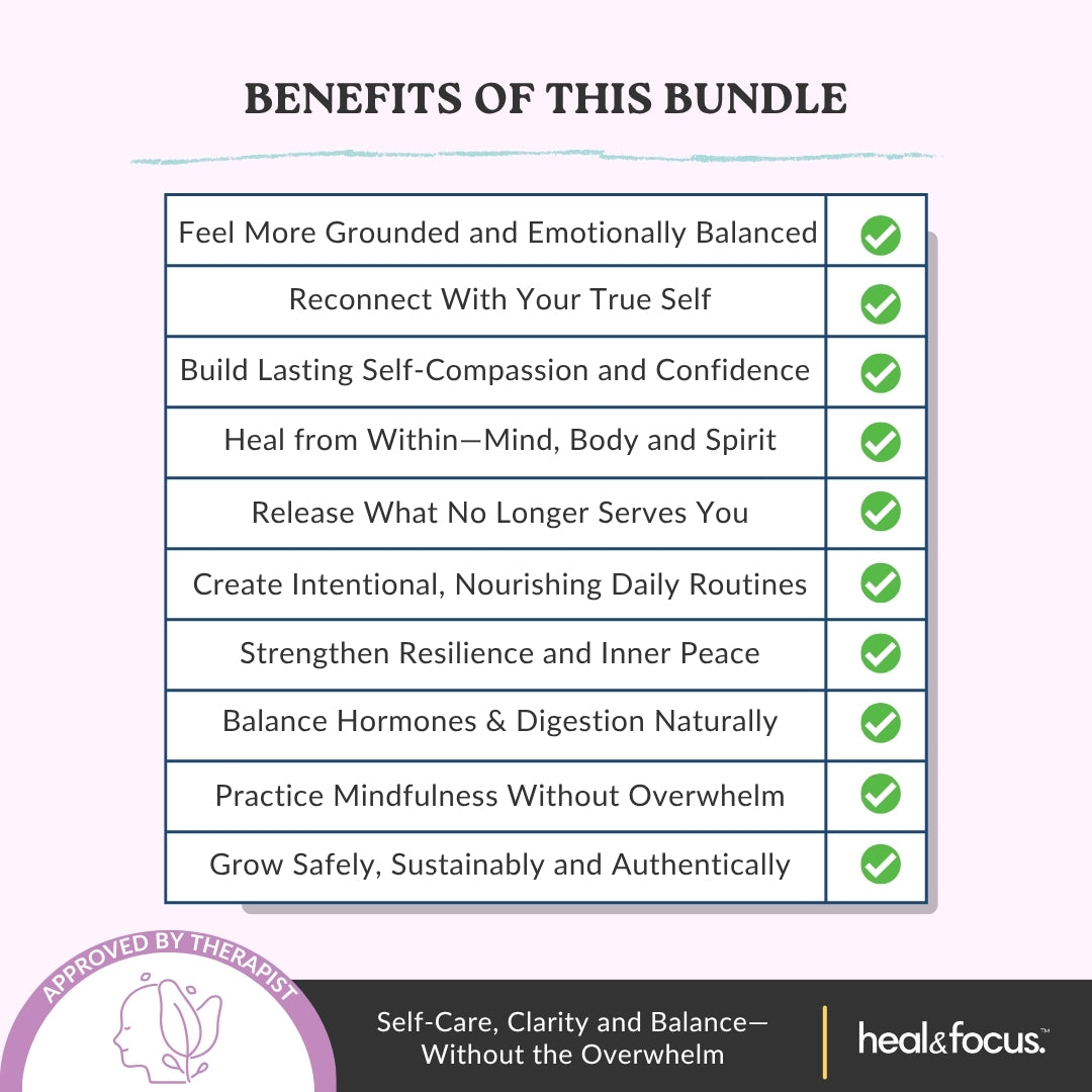 The Self-Growth & Wellness Bundle | 5 Holistic Workbooks for Mind-Body-Spirit Healing & Lasting Self-Compassion