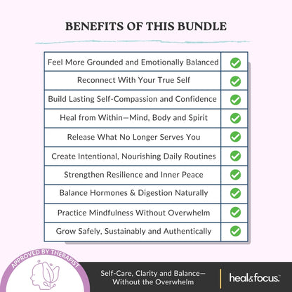 The Self-Growth & Wellness Bundle | 5 Holistic Workbooks for Mind-Body-Spirit Healing & Lasting Self-Compassion