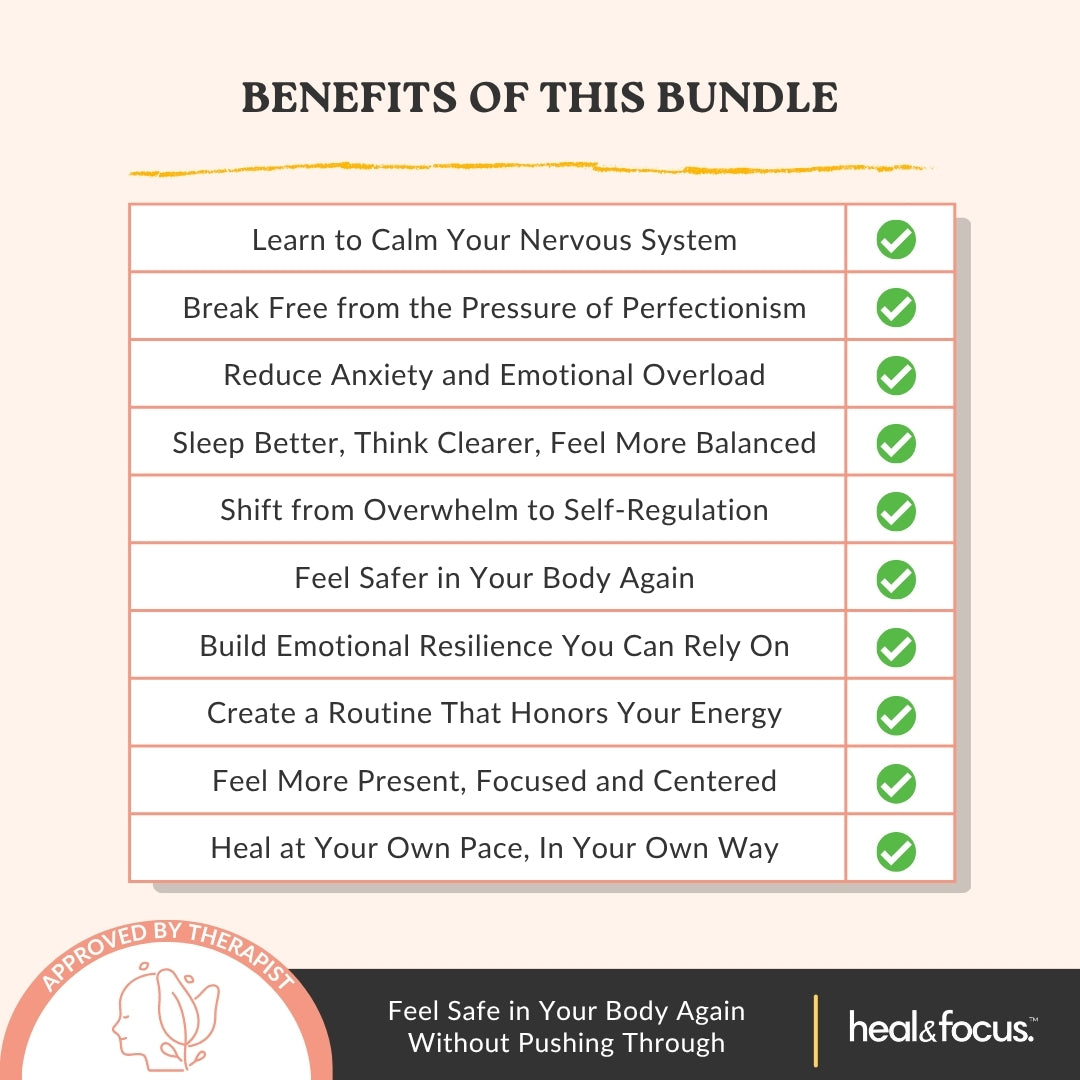 5 Workbooks in 1 Bundle - The Calm & Clarity Bundle | Workbooks, Worksheets, Planner, Journal - Therapy, Tools for Instant Relief, Ease Anxiety, Rebuild Resilience, Emotional Balance, Rest & Inner Balance