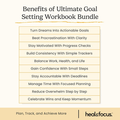 Ultimate Goal Setting Workbook Bundle – Conquer Procrastination & Achieve More