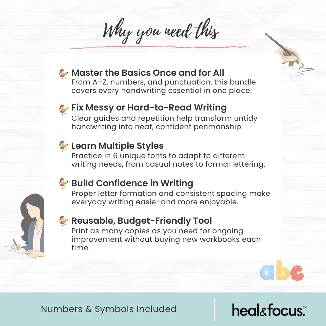 Handwriting Practice Sheets Bundle – Perfect Every Letter with Confidence