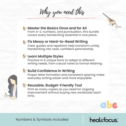 Handwriting Practice Sheets Bundle – Perfect Every Letter with Confidence