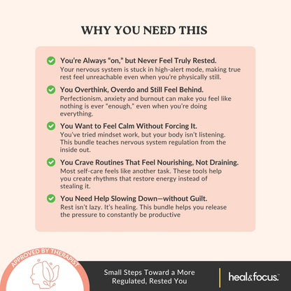 5 Workbooks in 1 Bundle - The Calm & Clarity Bundle | Workbooks, Worksheets, Planner, Journal - Therapy, Tools for Instant Relief, Ease Anxiety, Rebuild Resilience, Emotional Balance, Rest & Inner Balance