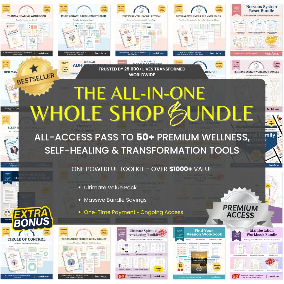 The Heal & Focus Whole Shop Bundle ✨| All-Access Website Pass | Your One-Stop Shop for Self-Improvement and Healing!