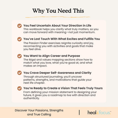 Life Purpose Workbook – Discover Your Meaning, Values & Direction