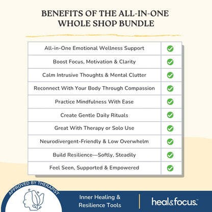 The Heal & Focus Whole Shop Bundle ✨| All-Access Website Bundle | Your One-Stop Shop for Self-Improvement and Healing!