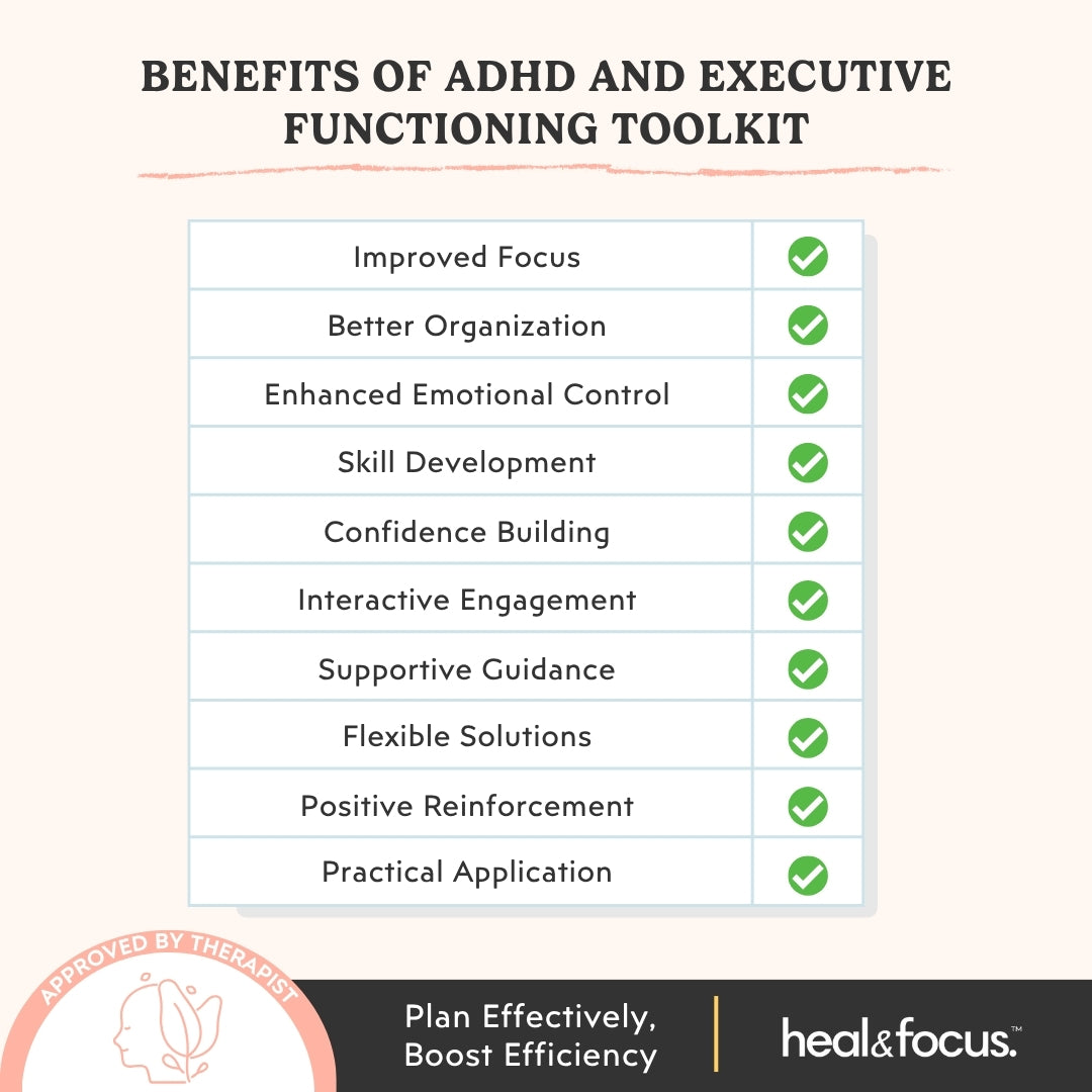 The Ultimate ADHD Executive Functioning Toolkit – Therapist-Designed Tools to Master Your Focus, Emotions & Daily Life