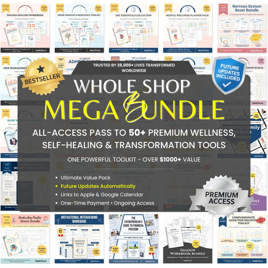 The Heal & Focus Whole Shop Bundle ✨| All-Access Website Pass | Your One-Stop Shop for Self-Improvement and Healing!