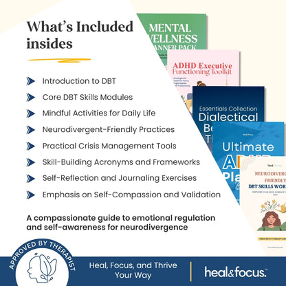 Neurodivergent-Friendly DBT Skills Workbook: Coping Skills for Anger, Anxiety & Overwhelm in ADHD and Autistic Adults