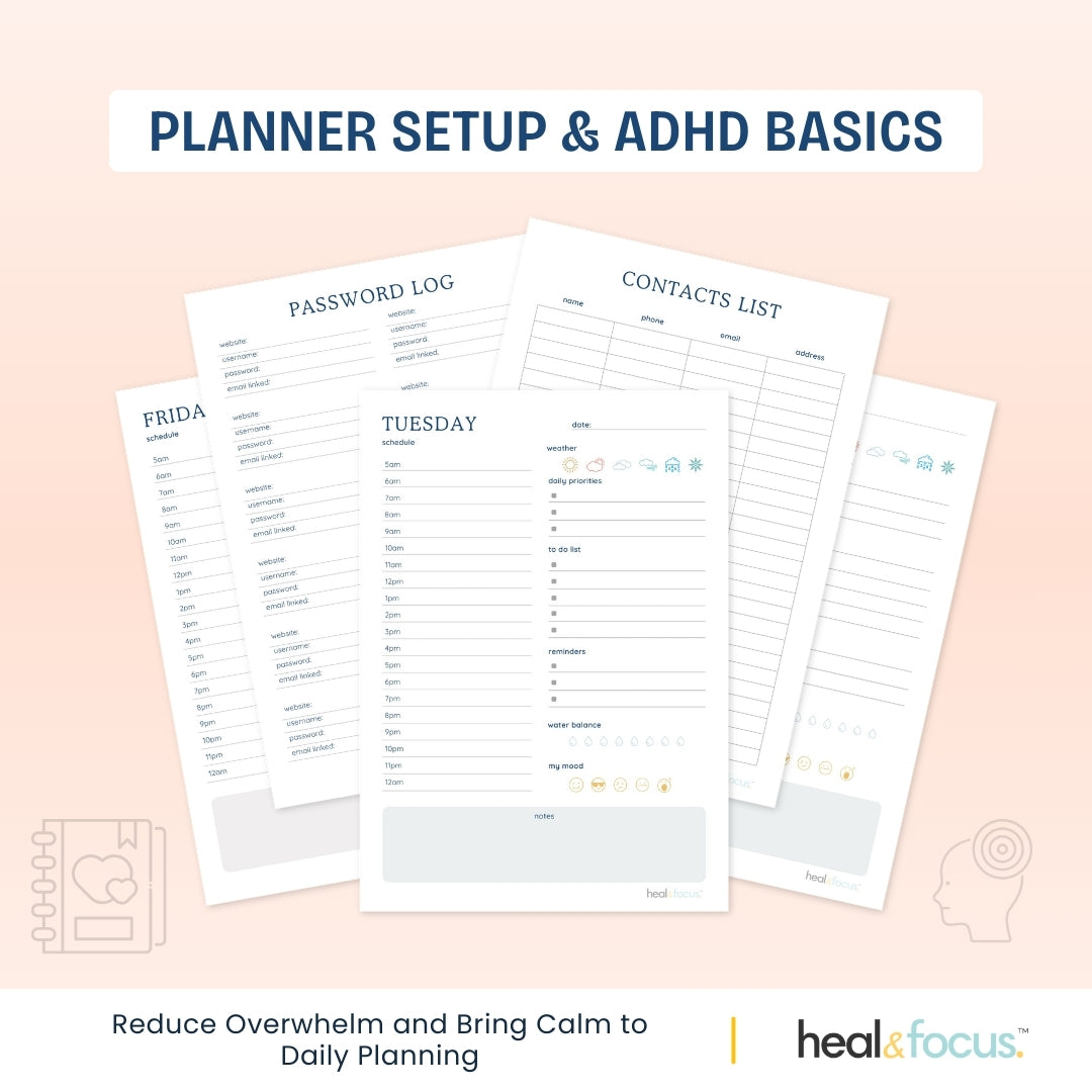 Ultimate ADHD Planner Bundle for Focus & Flow - Your Daily Compass to Productivity