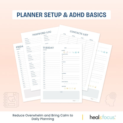 Ultimate ADHD Planner Bundle for Focus & Flow - Your Daily Compass to Productivity