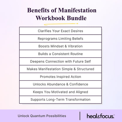 Manifestation Workbook Bundle – Turn Vision Into Reality With 6+ tools for Daily Mindset & Energy Practices